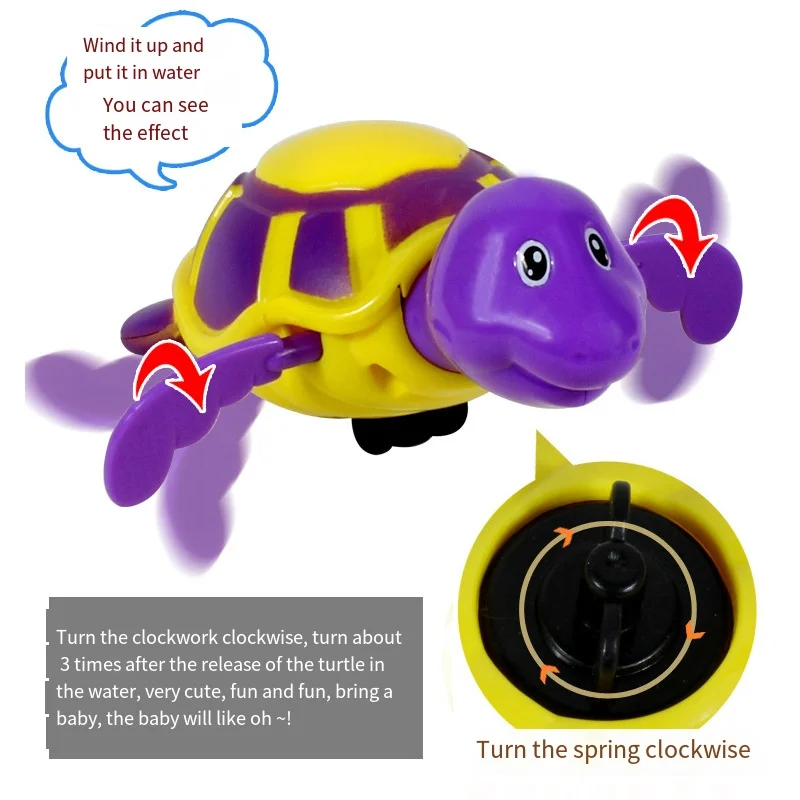 1Pc Bath Toys Turtle Dolphin Baby Shower Baby Wind Up Swim Play Toy Swimming Pool Accessories Baby Play In Water Random Color