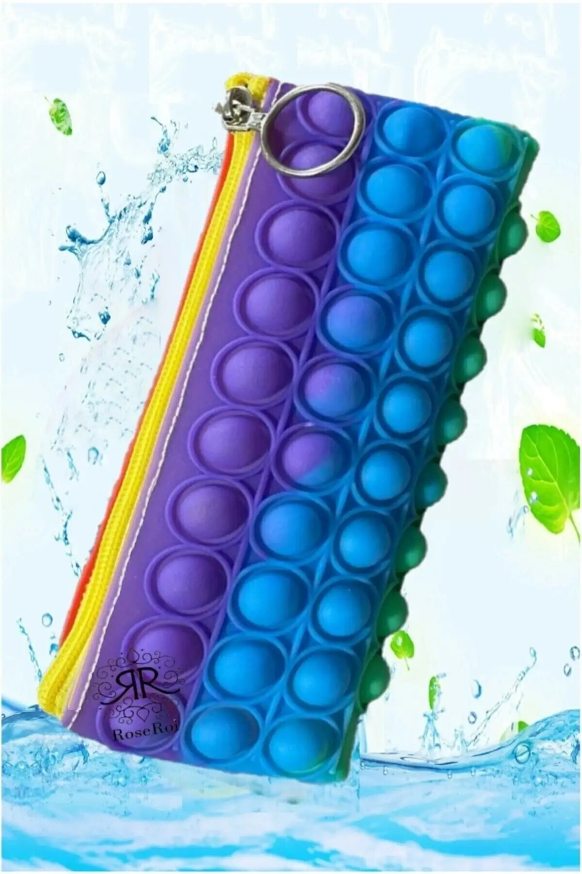 

Pop It Push Bubble Fidget Toy Penholder Popit Rainbow Pen Box Mental Stress Game