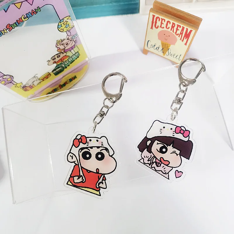 

Kawaii Crayon Shin-chan Keychain Anime New Pendant Acrylic Keychain Car Bag Pendant Send Friends Send Family Gifts Wholesale