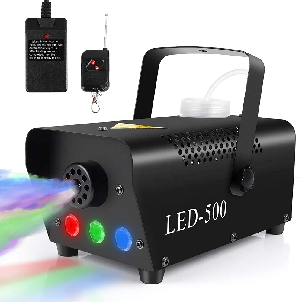 LED 500W Mini Fog Machine RGB Color Stage Smoke Effect Injector DJ Lighting Special Effects Party Disco Stage Special