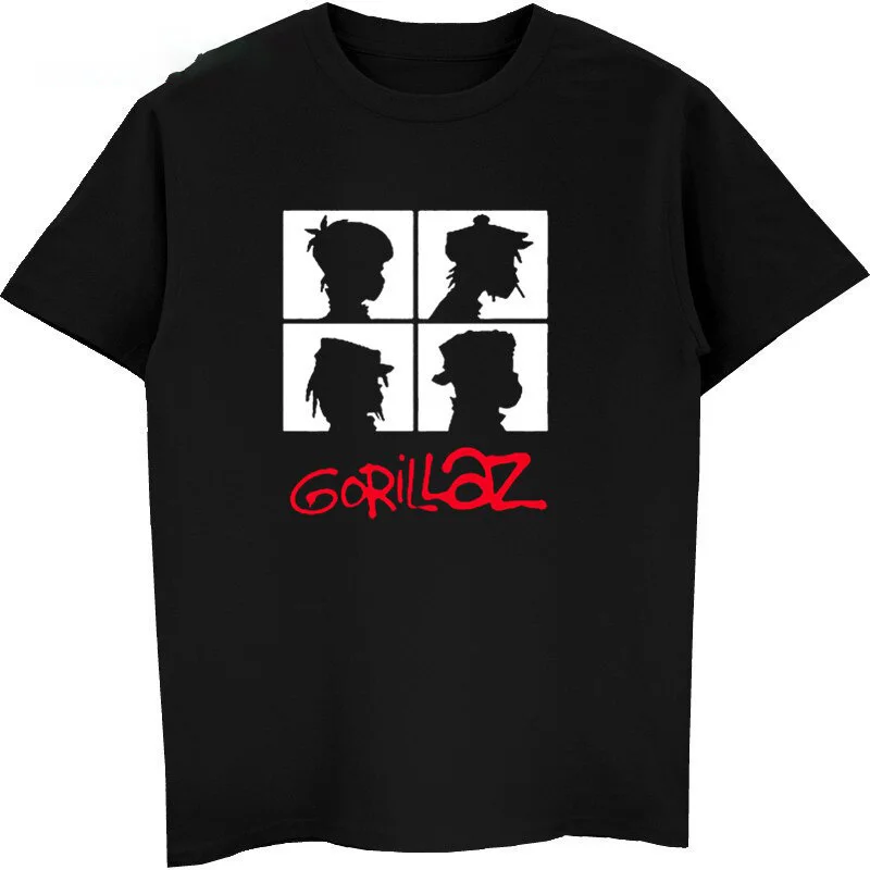 

Rock Band Gorillaz T Shirt Men Women Summer Fashion Cotton T-shirt Kids Hip Hop Tops Boys Girl Tee Rapper Camisetas Hombre Manga