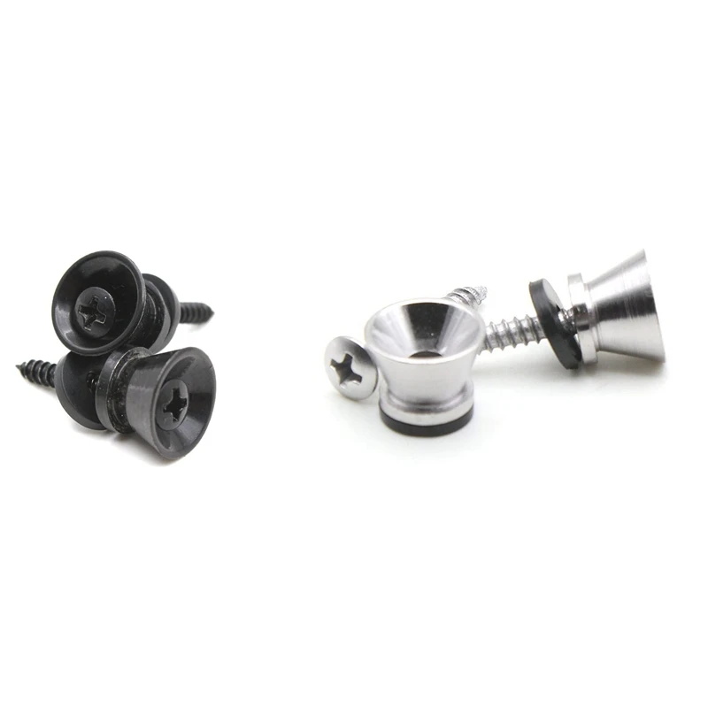 

4Pcs Guitar Strap Lock Pins Peg Metal For Acoustic Electric Guitar Ukulele Bass Universal, 2 Pcs Black & 2 Pcs Silver