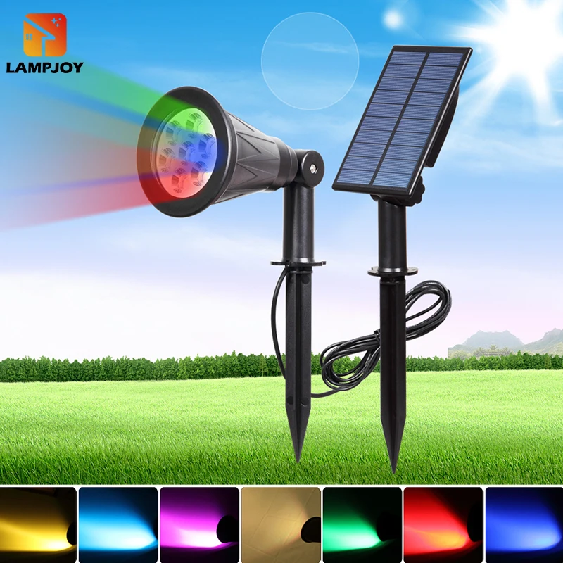 

Solar Powered 7 LED Lamp Adjustable Solar Spotlight In-Ground IP65 Waterproof Landscape Lawn lamp Garden Lighting Christmas