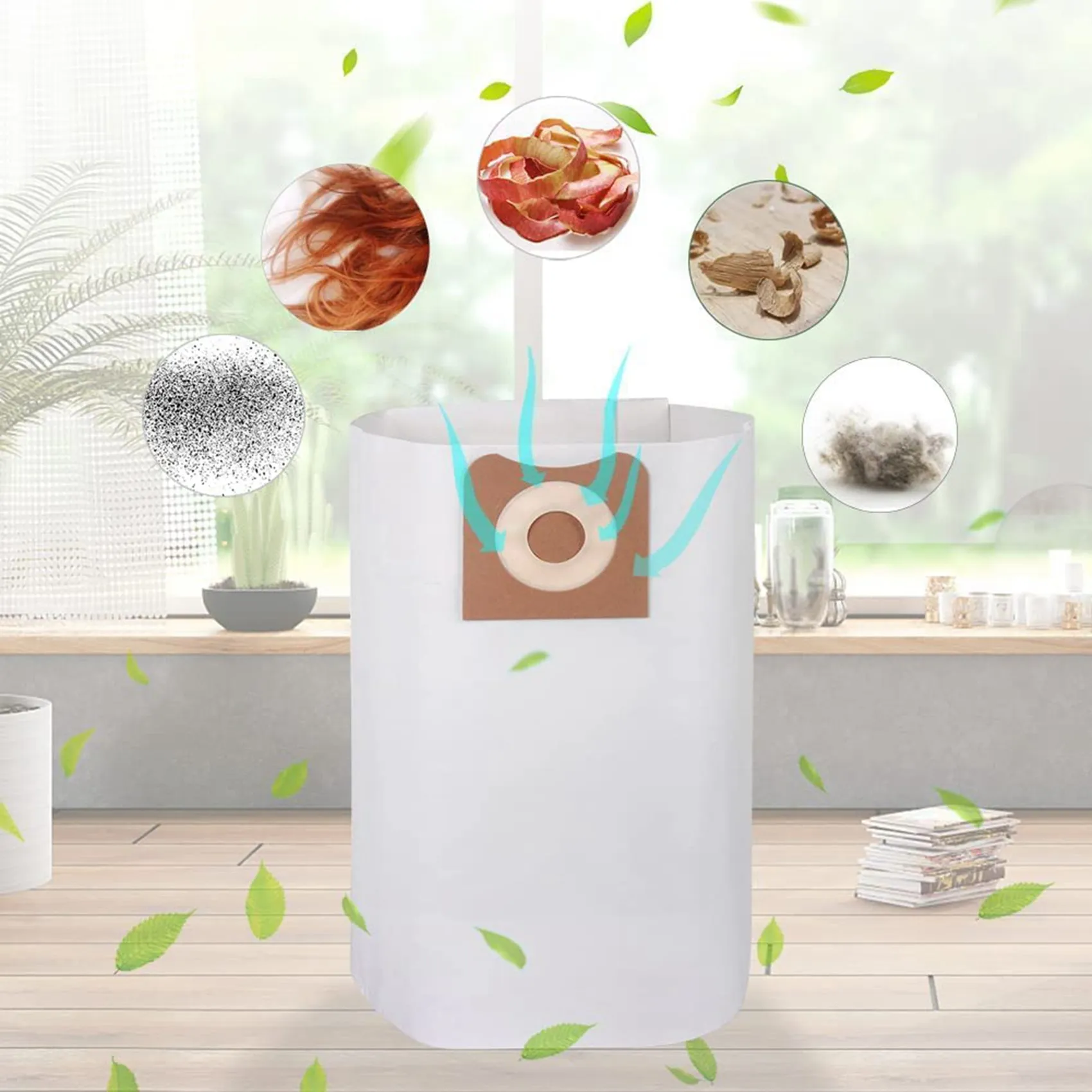 10 упаковок высокоэффективных сменных мешков для пыли VF3502 влажных/сухих