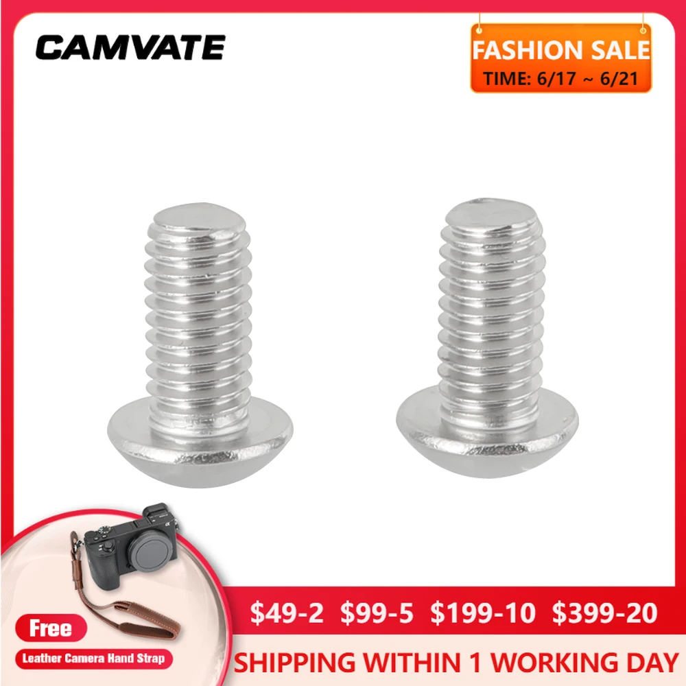 

CAMVATE 2 Pieces Screw Connector Adapter With 3/8"-16 Thread Hexagon Socket Head For Cage Rig,Plate,Monitor Cage Rig Mounting