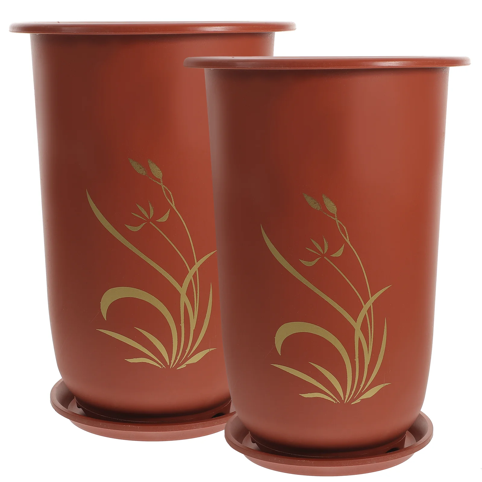 

2pcs Resin Pots Orchid Pots Orchid Nursery Planter Flower Pot with Saucer