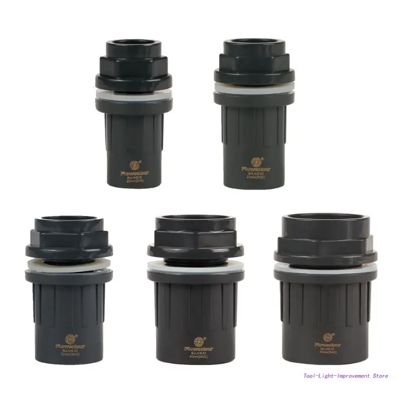 

Straight End Fitting Line Hose End Fittings Gray 20/25/32/40/50mm PVC Hose Straight Fitting, Pipe Connectors Adapter