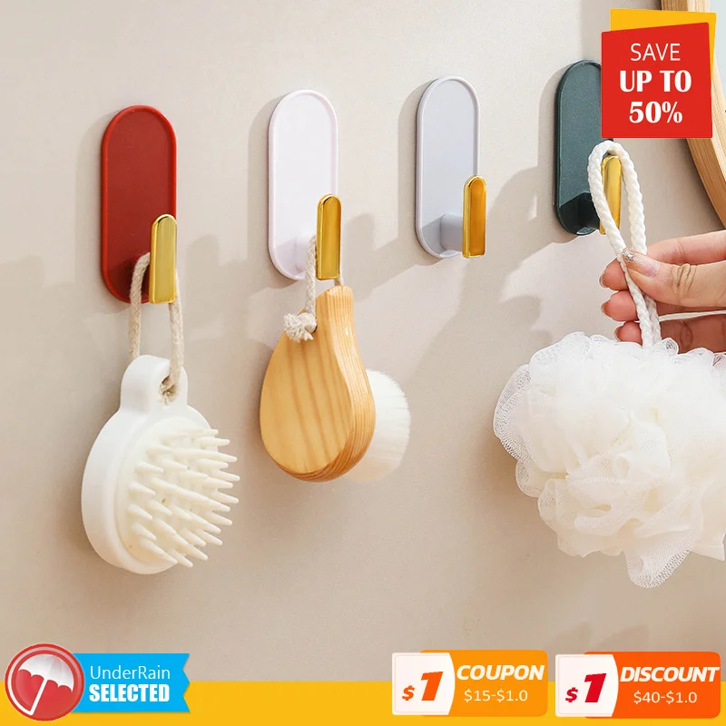 

1Pair Up Shape Key Chain Wall Hooks Removable Clip Washed Holder Wall Stickers Wall Door Home Decor Hook