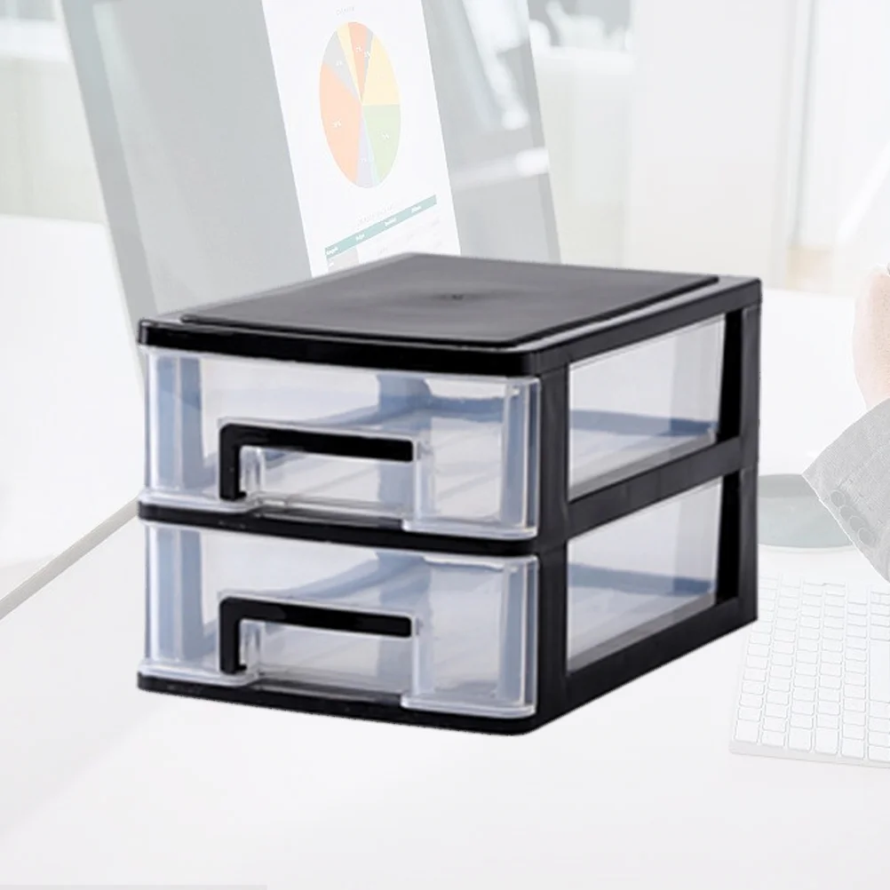 

Drawer Desktop Storage Organizer, 2- layer Drawer Type Closet Portable Storage Cabinet Multifunction Storage Rack Organizer