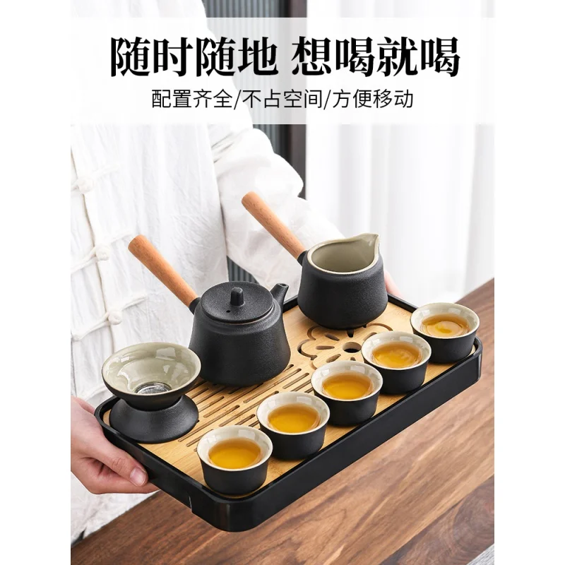 

Outdoor Travel Tea Set Mini Set Portable Bag Simple Camping Portable Tea Making Equipment Japanese Kung Fu Tea Cup Tea Tray