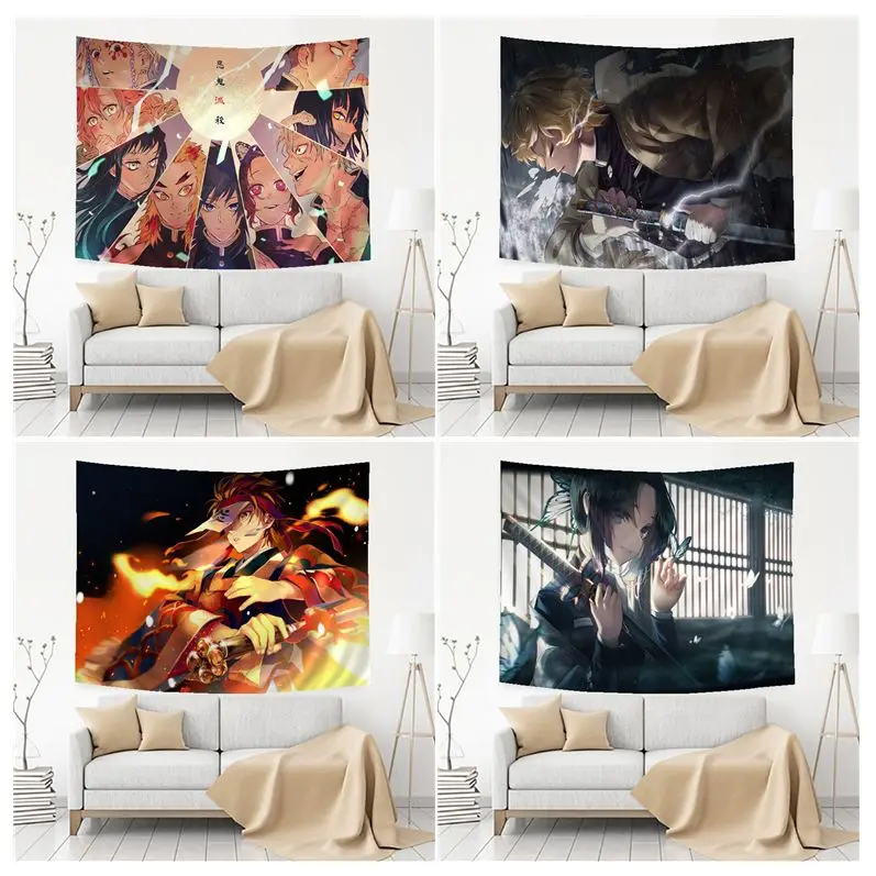 

Demon Slayer Wall Tapestry Home Decoration Hippie Bohemian Decoration Divination Kawaii Room Decor