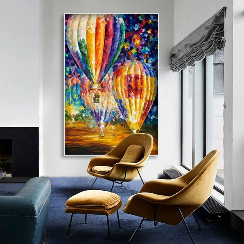 

Картина маслом, настенное искусство, воздушный шар на холсте, абстрактное искусство ручной работы, картины на холсте, домашний декор для спа...