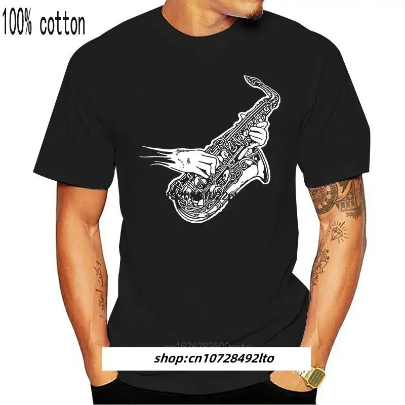 

T Shirt Pakaian Pria T Shirt Gambar Cetak Layar T Shirt Jazz T-shirt Musik Saxophone Asli T Shirt Musik Jazz Aksesori Musik