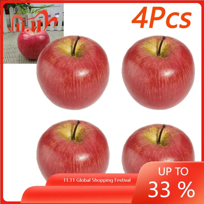 

Искусственные фрукты, пластиковые яблоки, искусственные красные яблоки, дисплей для кухни, домашние продукты, Декор, искусственные яблоки, ...