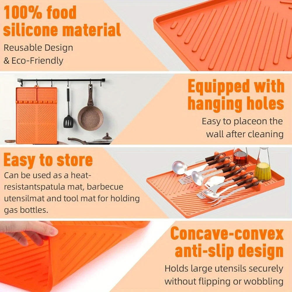 Силиконовый коврик для гриля совместимый с Blackstone силиконовая подставка шпателя
