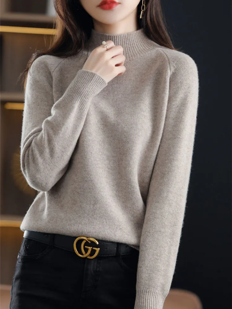 High Sense Super Nice Half-high Collar Inner wear Sweater Women Autumn and Winter Korean Series Chic Soft Glutinous Base Knit...