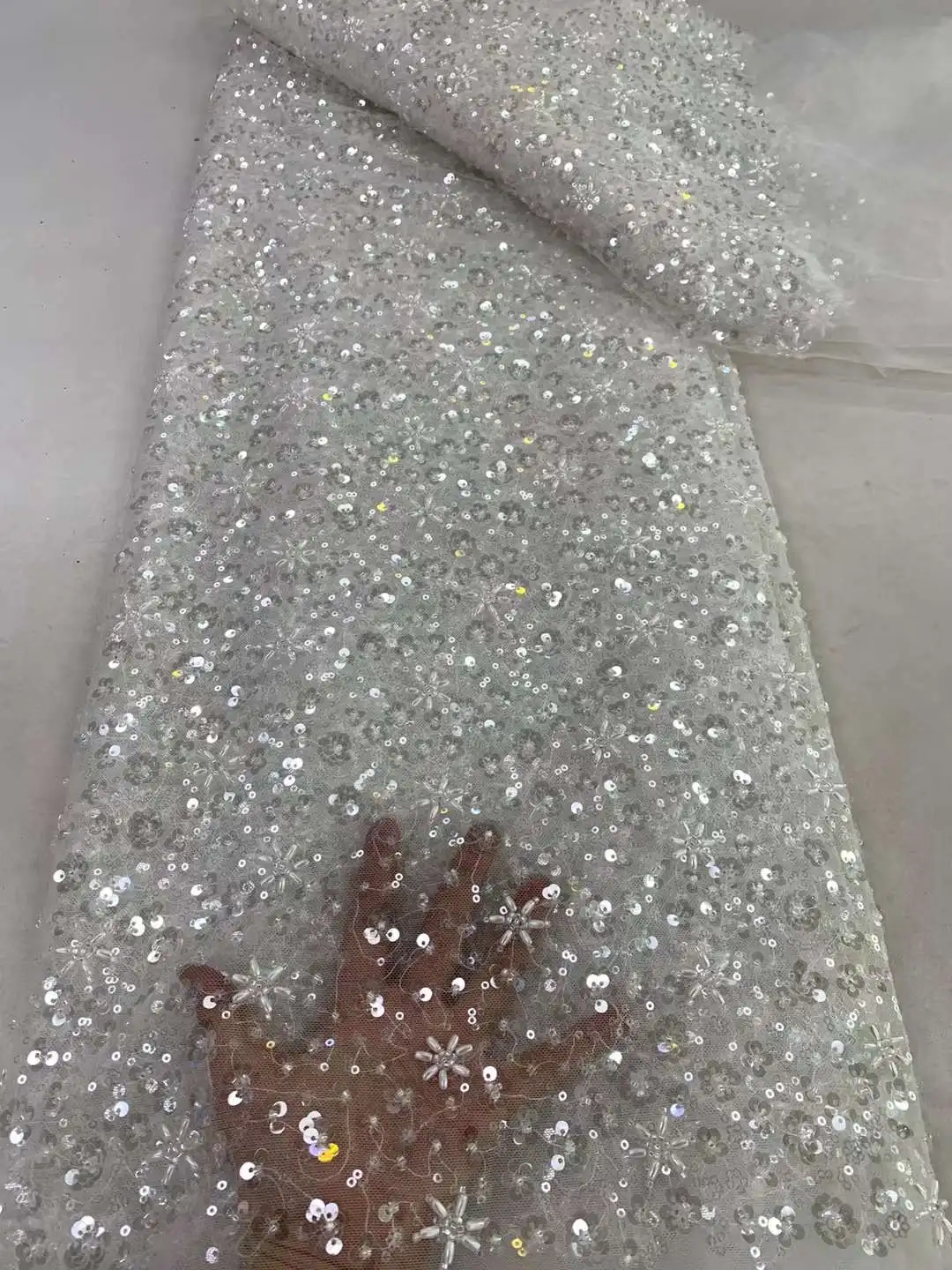 Роскошные нигерийские бусины ручной работы кружевная ткань 2024