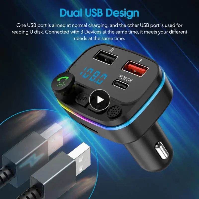 

87.5-108mhz Car Hands-free Bluetooth Multifunctional Car Handsfree Audio Receiver Easy To Use Durable Dc12v 64-320kbps 85db
