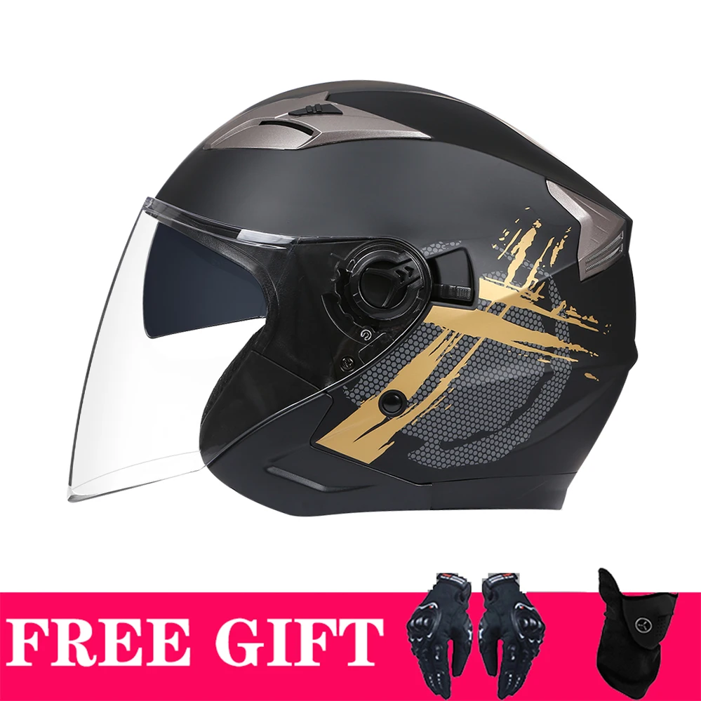 Профессиональный двойной солнцезащитный козырек защитный полушлем 3/4