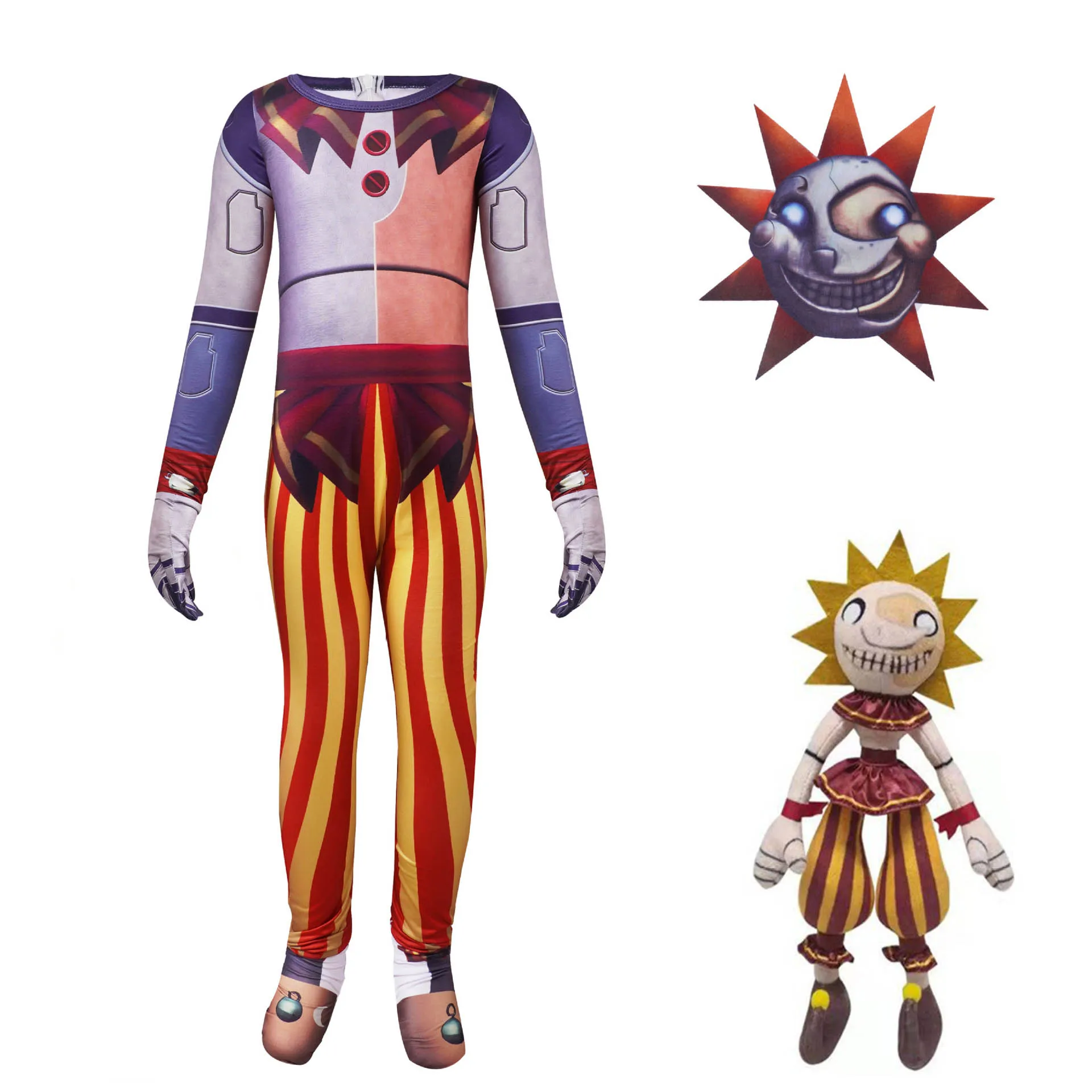 Детские костюмы на Хэллоуин для мальчиков аниме Sundrop FNAF Phantom Freddie одежда косплея