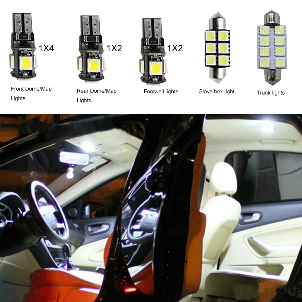 

10 PCS Car Led Interior Light Bulbs C10W W5W Replacement Bulbs For volvo S60 2011-2015 Dome Map Lamp Light Bright White