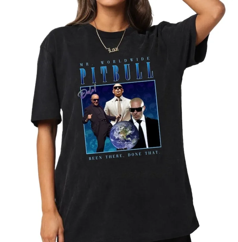 Винтажная Эстетическая модная футболка Mr Worldwide с коротким рукавом Хлопковая