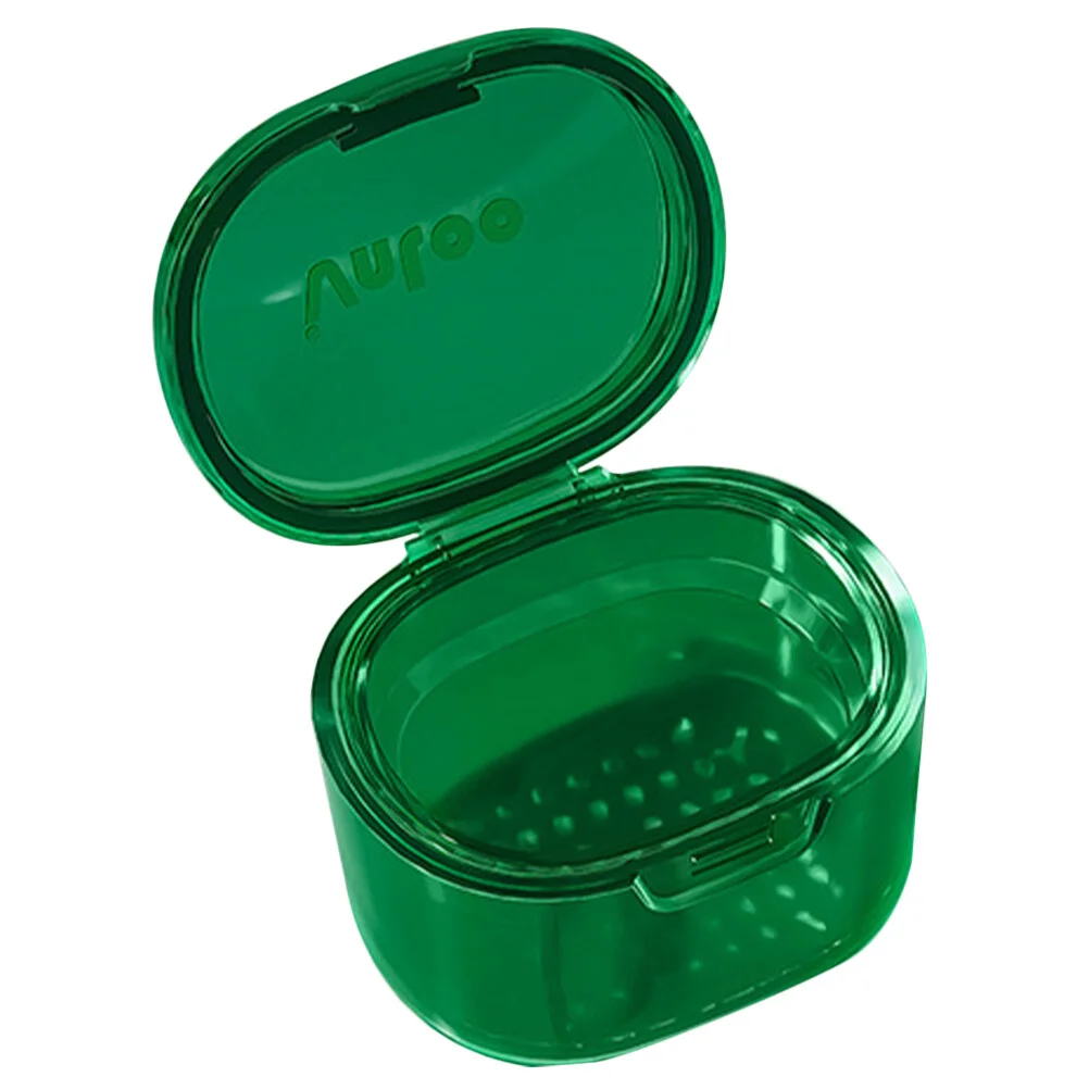 

Box Denture Organizer Portable Retainer Case Small Storage Container Braces Carrying Guard Mouth Bins
