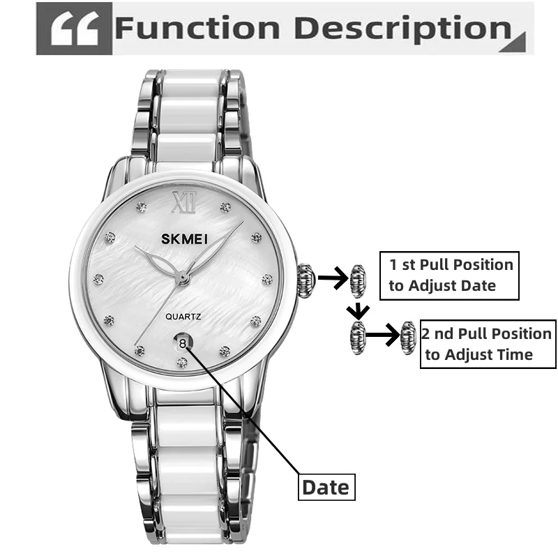 Женские кварцевые наручные часы Skmei с календарем роскошный женский браслет из