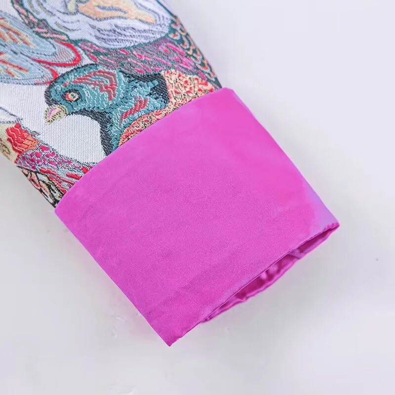 Куртка женская с вышивкой и пряжкой однобортный жакет принтом модное пальто в