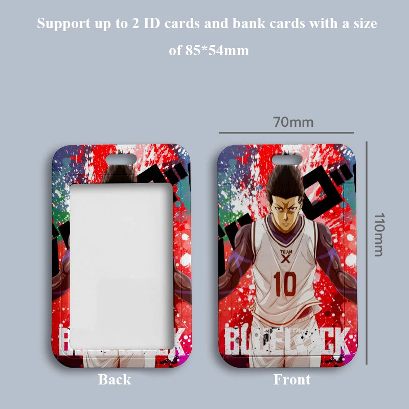 2023 New 110*70mm Japanese Anime BLUE LOCK Lanyard ID Card Badge Holder with Keychain Keyring Gift