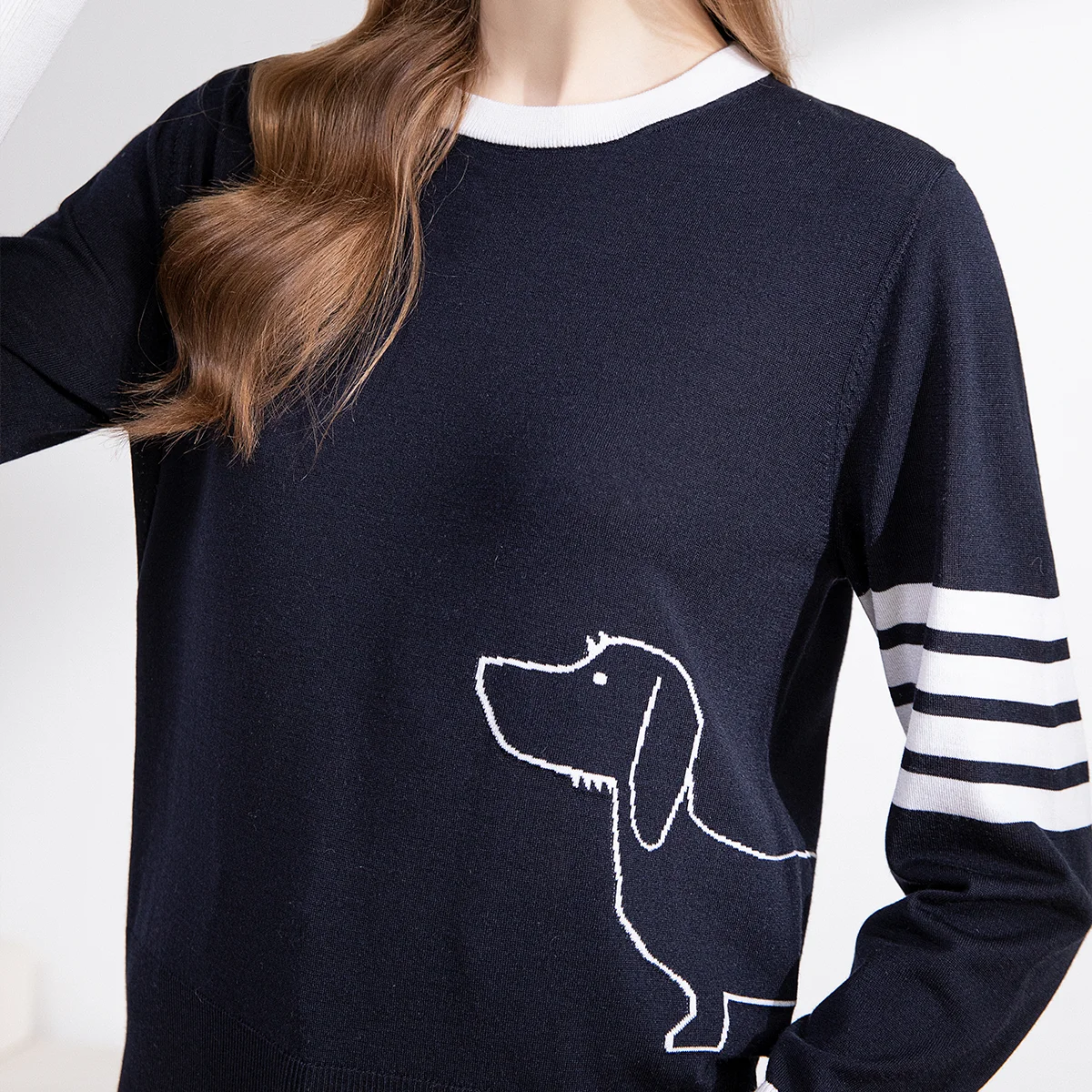 23TC-371TC-370 70% мериносовая шерсть 30% шелковый шерстяной свитер модный женский