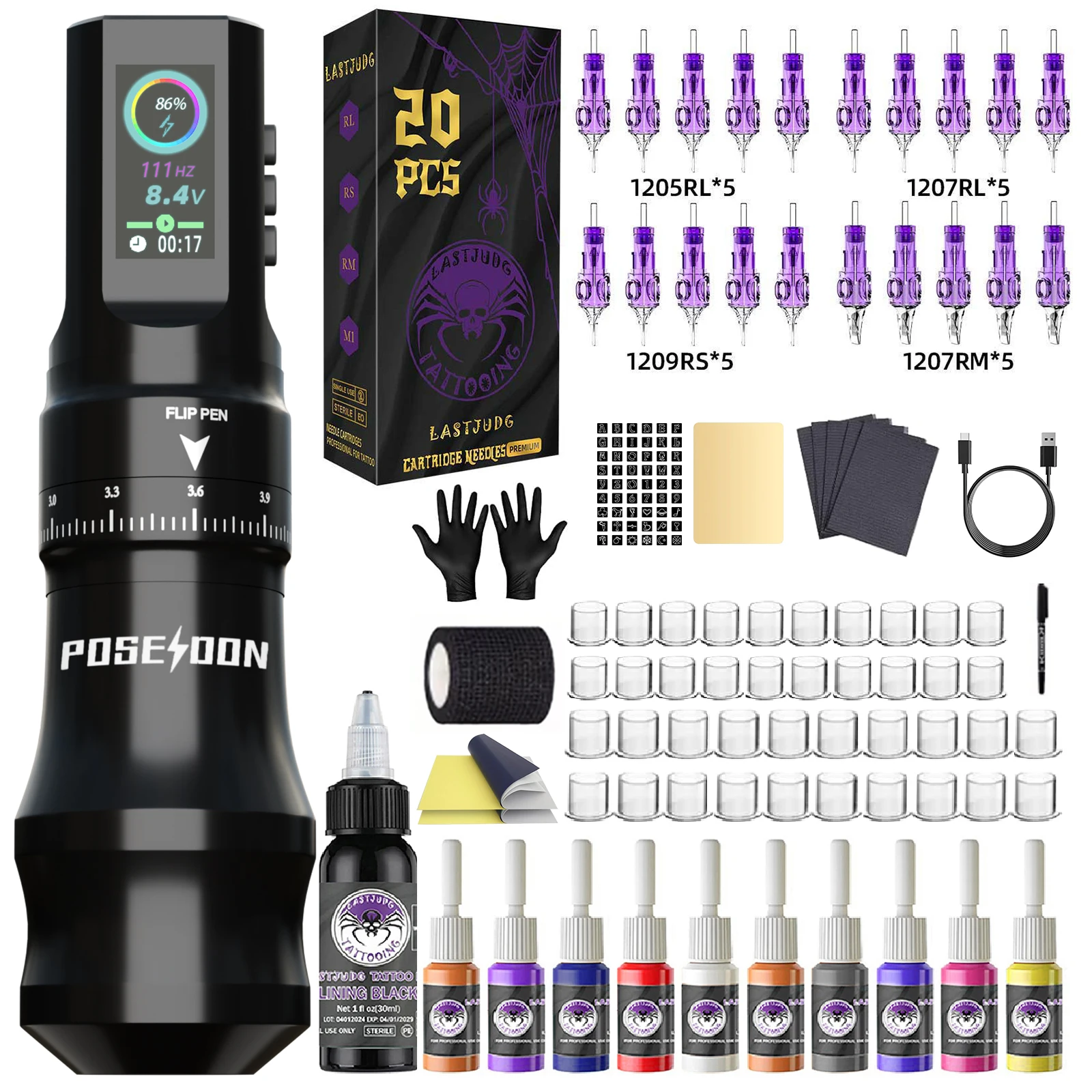 Набор для татуировки LASTJUDG мощный набор ручек перманентного макияжа тату-машин
