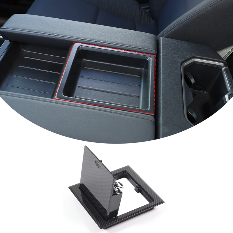 

For 2022-2023 Toyota Tundra ABS Carbon Fiber Car Central Control Armrest Box Privacy Storage Box Car Modification Accessories