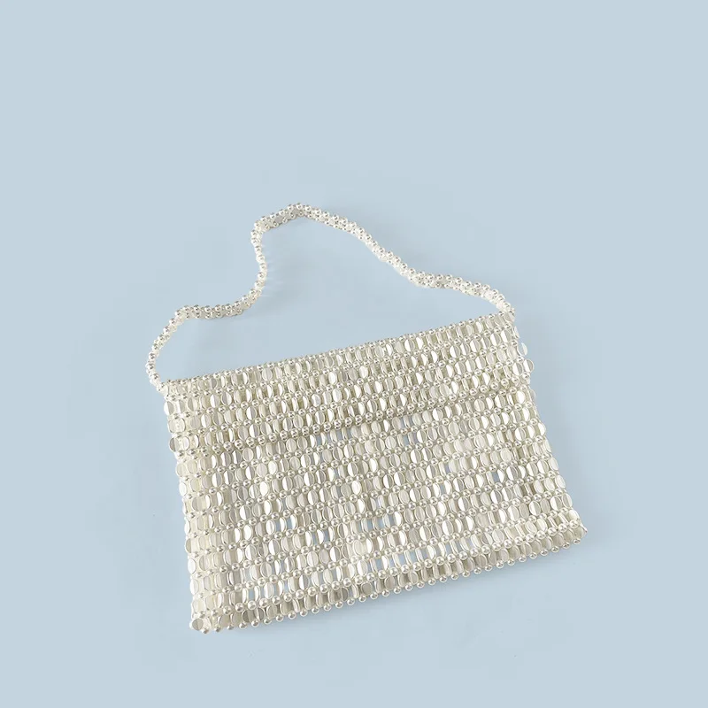 Модная блестящая сумка ручной работы из акрила и бисера выдолбленная на плечо