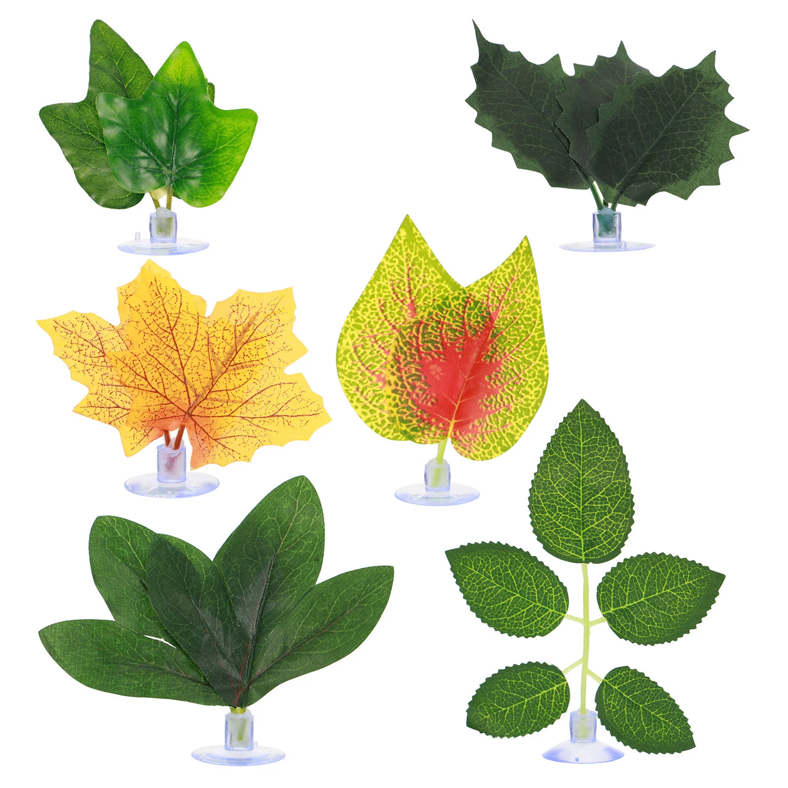 

6pcs Fish Tank Landscape Realistic Plastic Simulation Leaves Aquarium Accessories