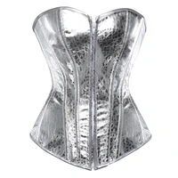 steampunk corsets for women gothic clothing corset top plus size sliver gold vintage corset bustier with zipper sexy lingerie