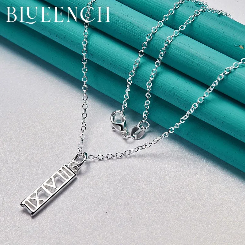 

Blueench 925 Sterling Silver Roman Pendant Necklace for Men Women Wedding Party Gifts Fashion Charm Jewelry