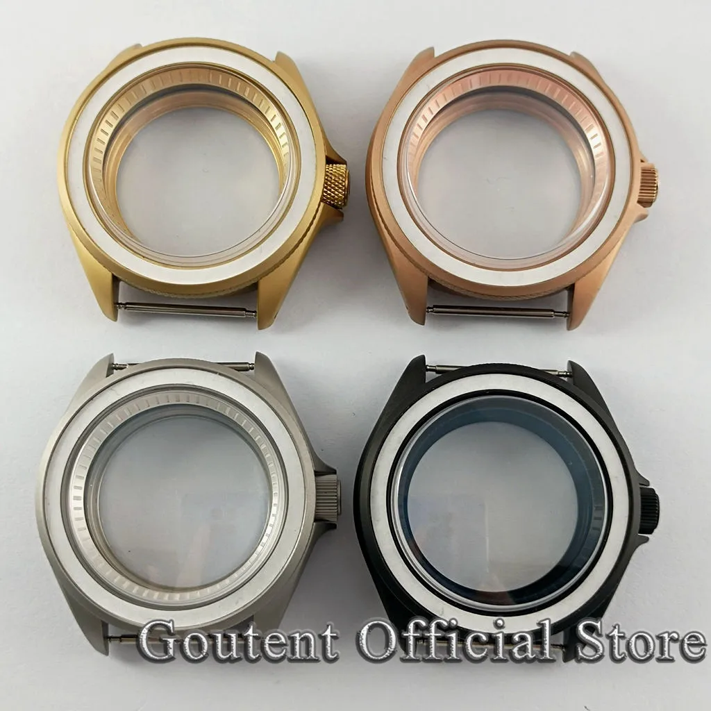 Goutent 41mm Silver Black Gold Watch Case Sapphire Glass 200m Waterproof  Fit NH35 NH36 Movement
