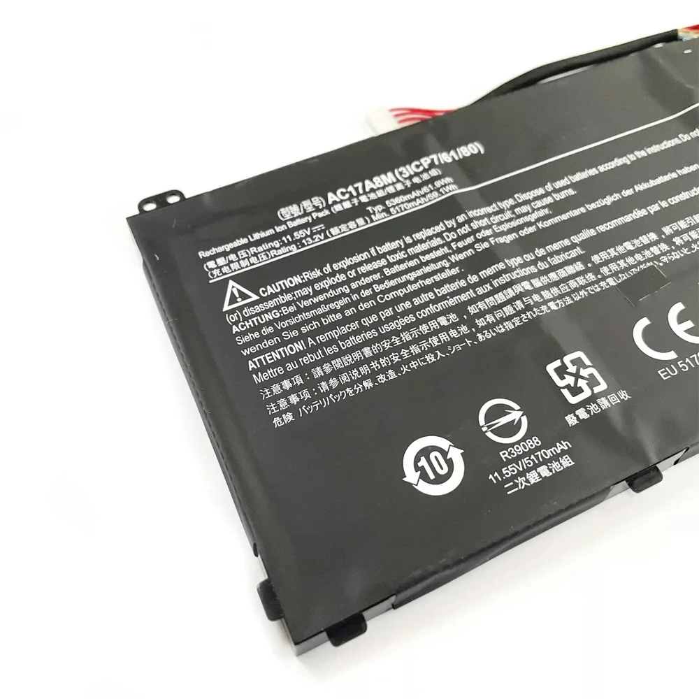 AC17A8M 11 55 В 61 9 Втч Аккумулятор для ноутбука Acer Spin 3 SP314-52 TravelMate X3 TMX3310-M 3ICP7/61/80 Series