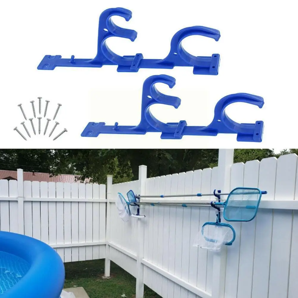 

Pool Pole Hanger Leaf Rakes Vacuum Hose With Screw Purpose Plastic Outdoor Garden Brushes Holder Skimmers Blue Multi Tools I9v8
