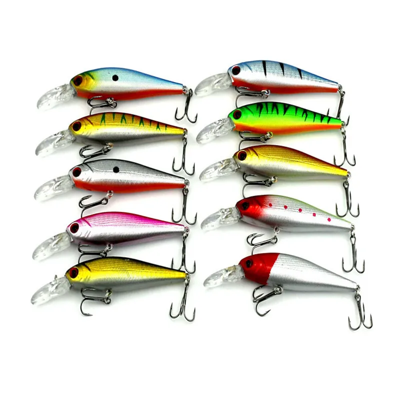 

10 pcs/ 1 set Fishing Lures Bionic Bait Fish Hard Bait Bass Vibration Lure Crankbait Fish Bass Bait Head Hooks