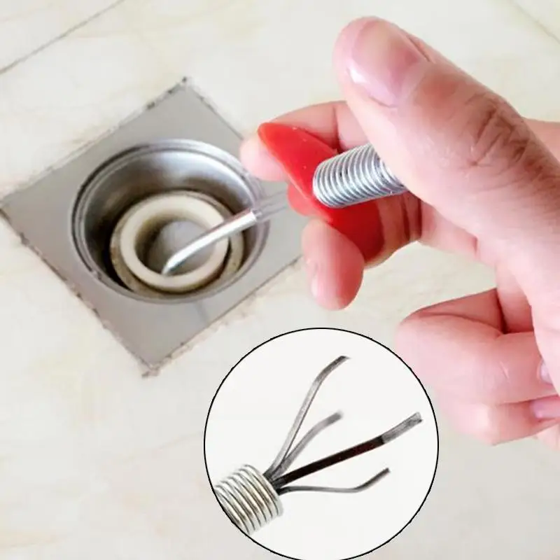 

1 Pcs 60cm Bendable Metal Sewer Extractor Sink Cleaning Dredger Sewage Hook Tool Cleaning K0c5