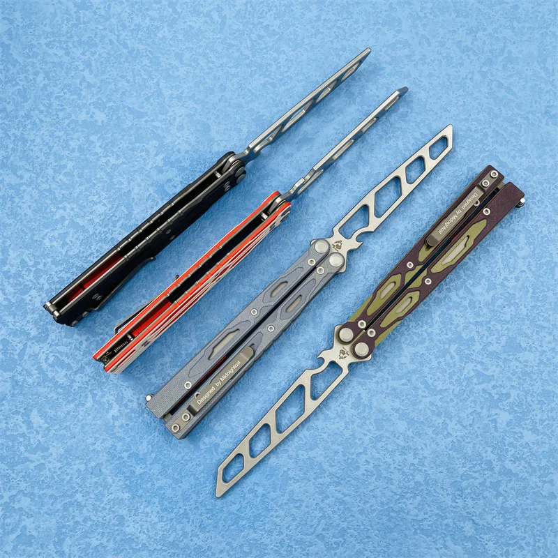 MAXACE ножи Единорог G10 Ручка 14c28n лезвие Бабочка практика крест цветок