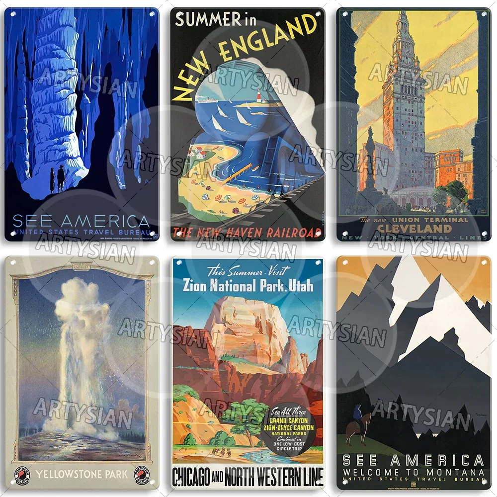 Дорожный постер Металлический знак Соединенных Штатов Новая Англия Бостон