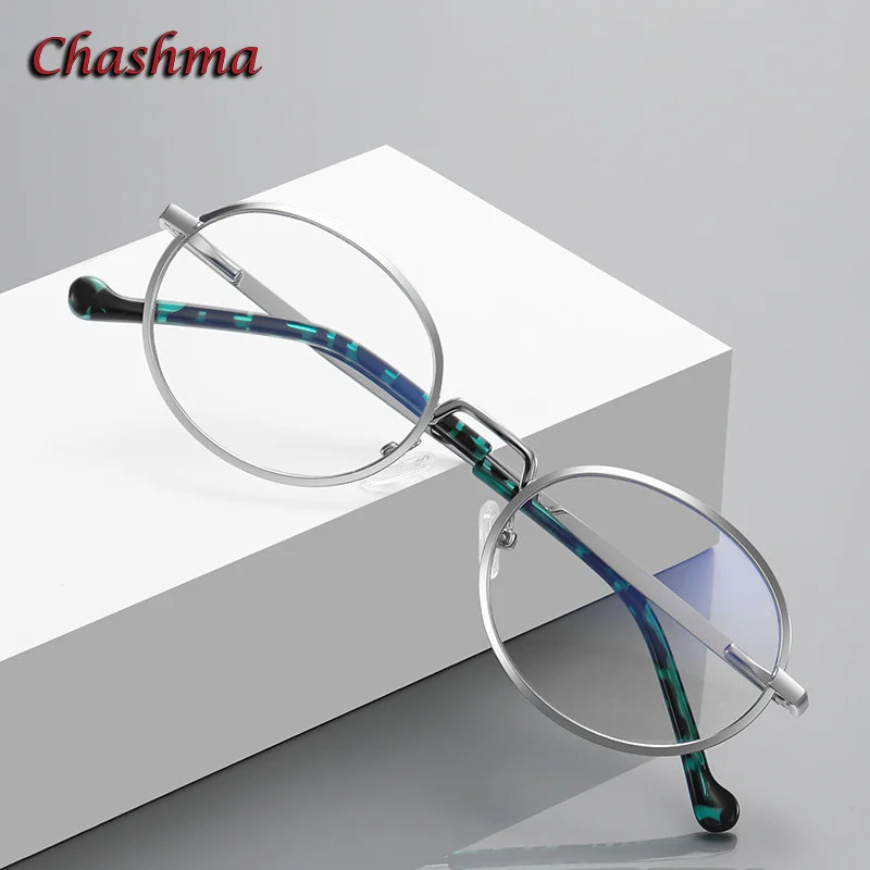 

Chashma Frame Men Round Prescription Glasses Spring Hinge Light Weight Women Vintage Optics Eyewear Eyeglass Optical Lenses