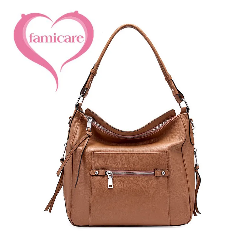 Vintage Female Genuine Leather Shoulder Bags Large Capacity Women Travel Shopping Handbag Lady Square Messenger Bag New 2023
