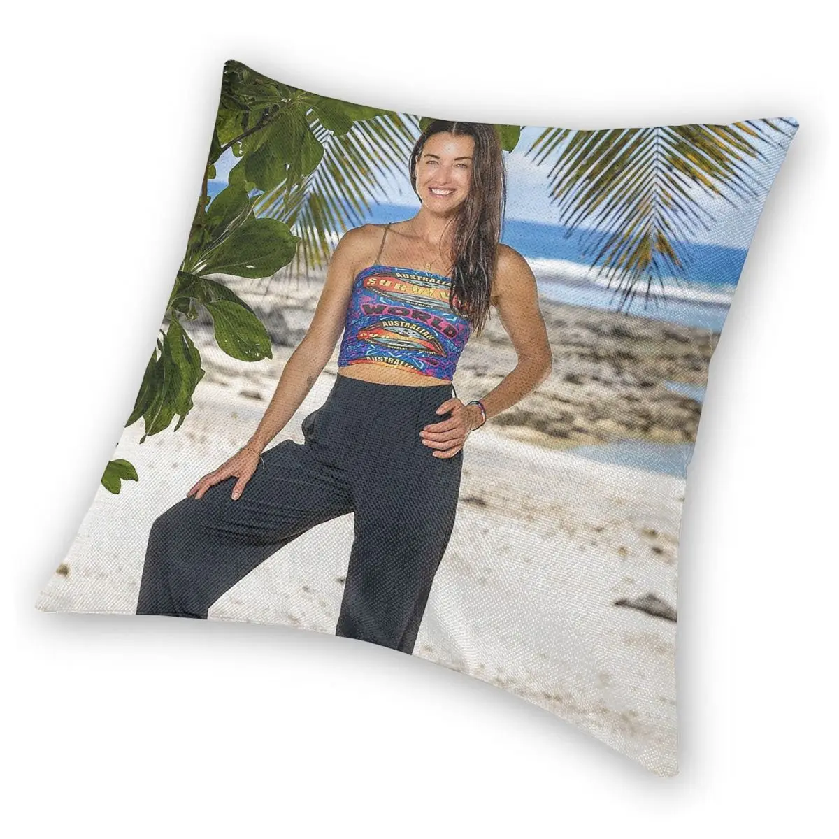 Наволочка Parvati Shallow Australian Survivor из полиэстера, льна и бархата с принтом, на молнии, декоративная, для дивана, чехол для подушки (art.: 3920da0474016) - 3920da0474016