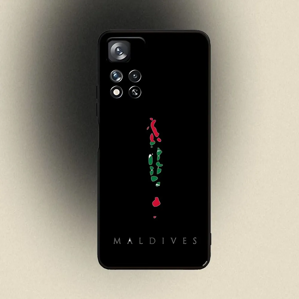 MALDIVES Map Phone Case For Samsung Galaxy A20 A21s A22 A31 A32 A52 A53 A72 73 A80 A91 Soft Black Cover