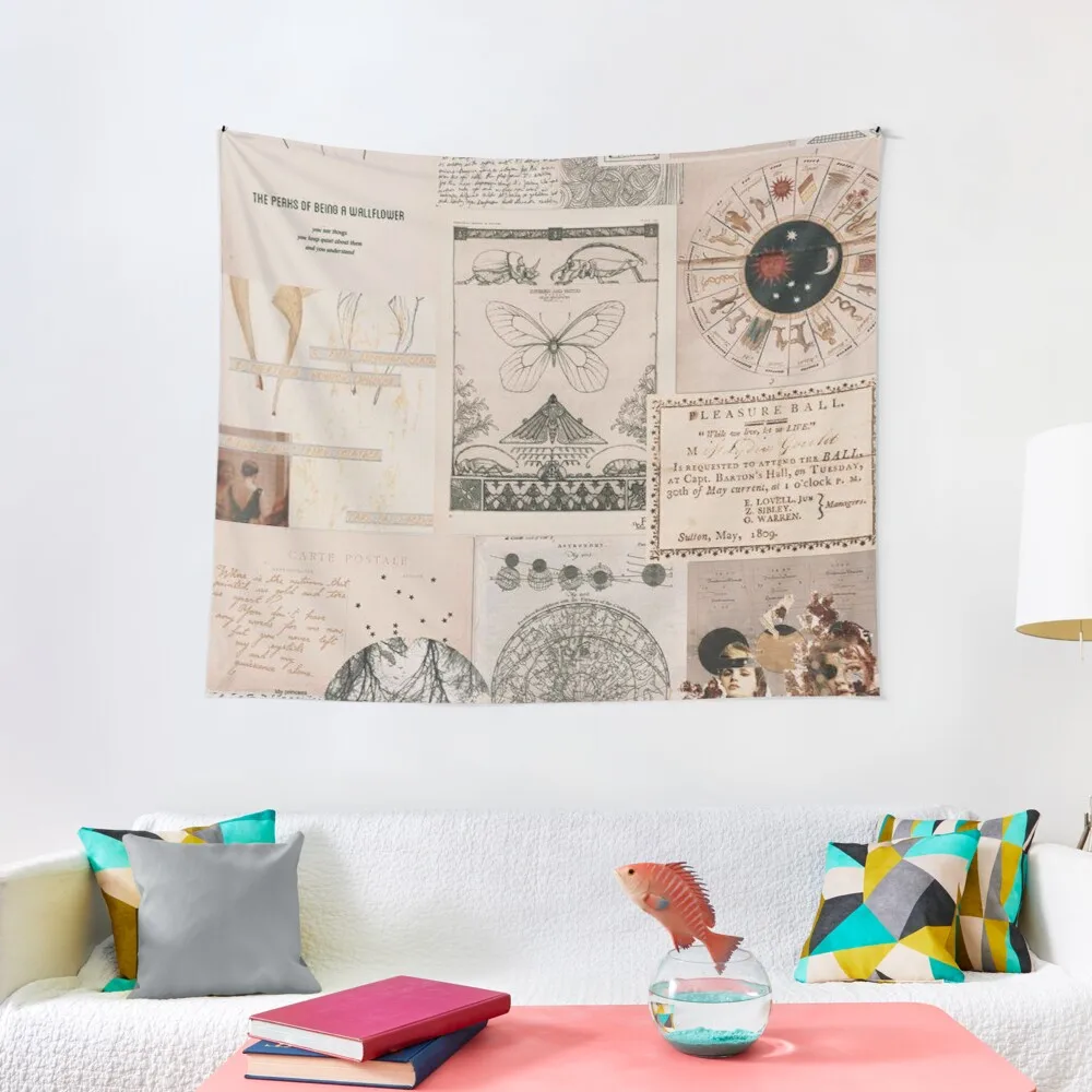 

Cute Vintage Collage Tapestry Fashion Room Decor Pattern Print Tapestry Wall Bedroom Carpet Bed Sheets