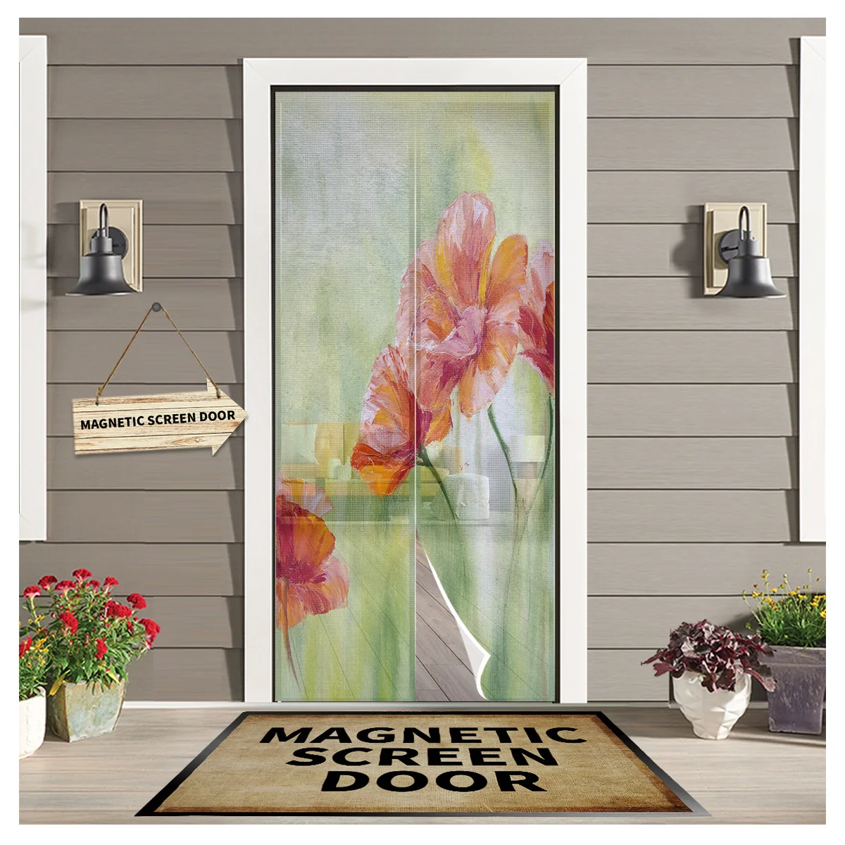 

Цветные цветы масляная живопись искусство магнитный экран дверная занавеска для дома летняя фотография для кухни спальни